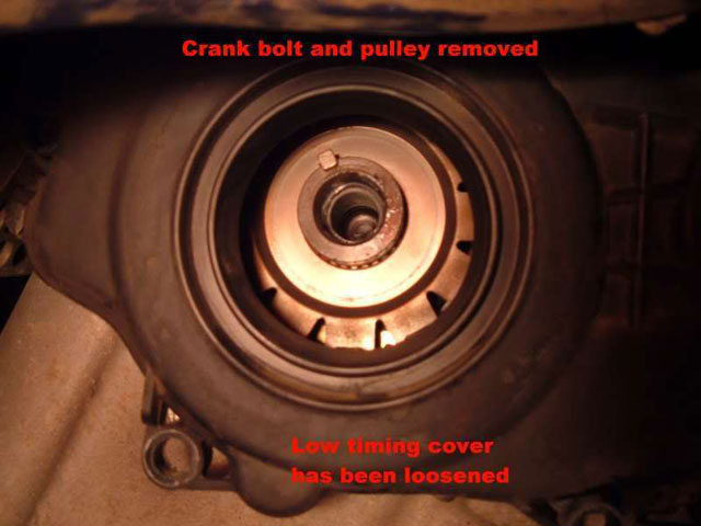 crank pulley removed