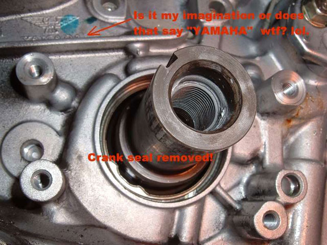 crank seal removed